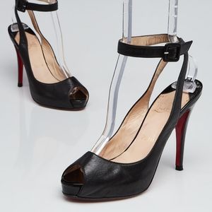 Christian Louboutin peep toe ankle wrap heels